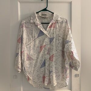 Diane Von Furstenberg Vintage Retro Button Down Size Large